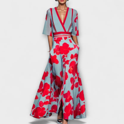 Γιούλια – Λουλουδάτο Maxi Φόρεμα