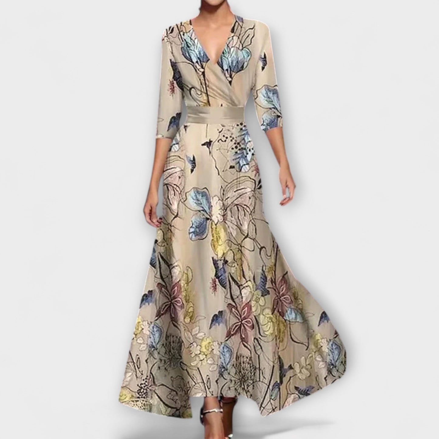 Γιούλια – Λουλουδάτο Maxi Φόρεμα